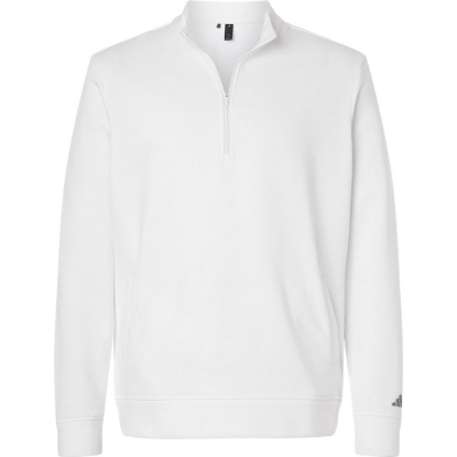 Custom Mens Elevated Fleece Quarter-Zip Pullover Core White