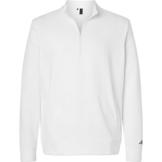 Custom Mens Elevated Fleece Quarter-Zip Pullover Core White
