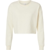 Custom Womens Lightweight Crop Crewneck Sweatshirt Bone