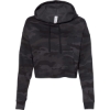 Custom Women’s Lightweight Crop Hooded Sweatshirt Black Camo