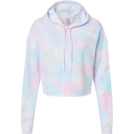 Custom Women’s Lightweight Crop Hooded Sweatshirt Tie Dye Cotton Candy