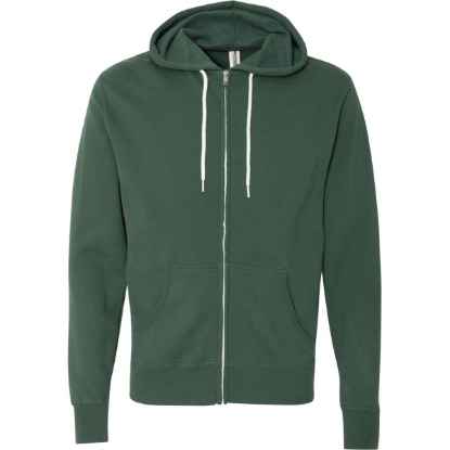 Custom Unisex Lightweight Full-Zip Hooded Sweatshirt Alpine Green