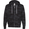Custom Unisex Lightweight Full-Zip Hooded Sweatshirt Black Camo
