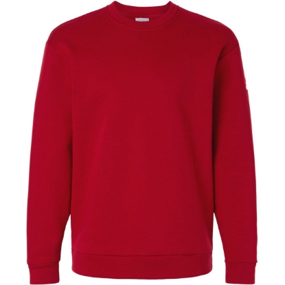 Custom Mens Fleece Crewneck Sweatshirt Team Power Red/ White