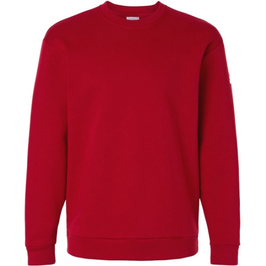 Custom Mens Fleece Crewneck Sweatshirt Team Power Red/ White