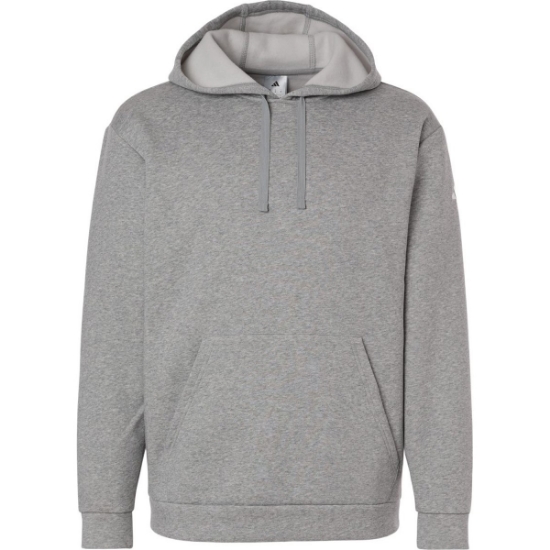 Custom Mens Fleece Hooded Sweatshirt Medium Grey Heather/ White