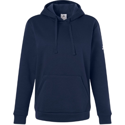 Custom Womens Fleece Hooded Sweatshirt Team Navy Blue/ White