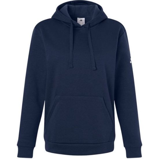 Custom Womens Fleece Hooded Sweatshirt Team Navy Blue/ White