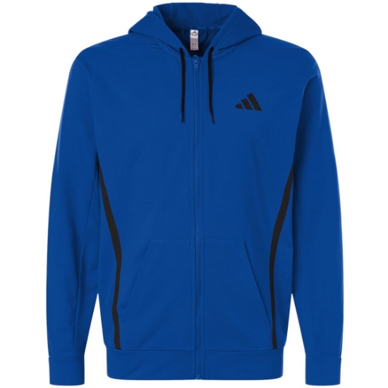 Custom Mens Game & Go Fleece Full-Zip Hooded Sweatshirt Team Royal Blue