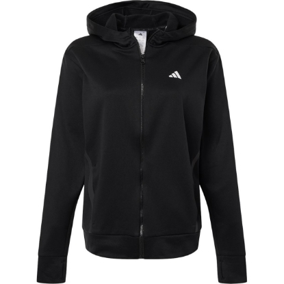 Custom Womens Game & Go Fleece Full-Zip Hooded Sweatshirt Black/ White