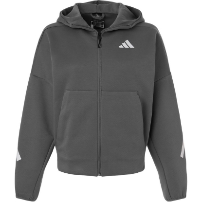 Custom Womens Z.N.E Full-Zip Hooded Sweatshirt Team Grey Four/ White
