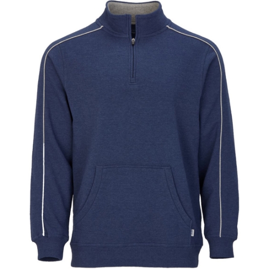 Custom Mens French Terry Quarter-Zip Pullover Navy Heather