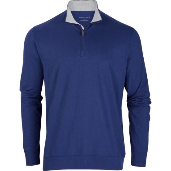 Custom Mens Alumni Quarter-Zip Pullover Navy