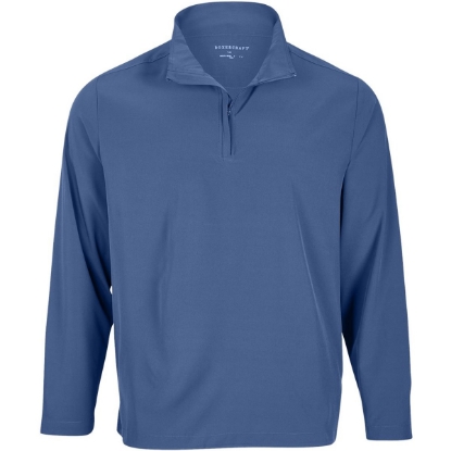 Custom Mens Quarter-Zip Stretch Pullover Indigo