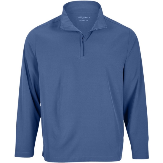 Custom Mens Quarter-Zip Stretch Pullover Indigo