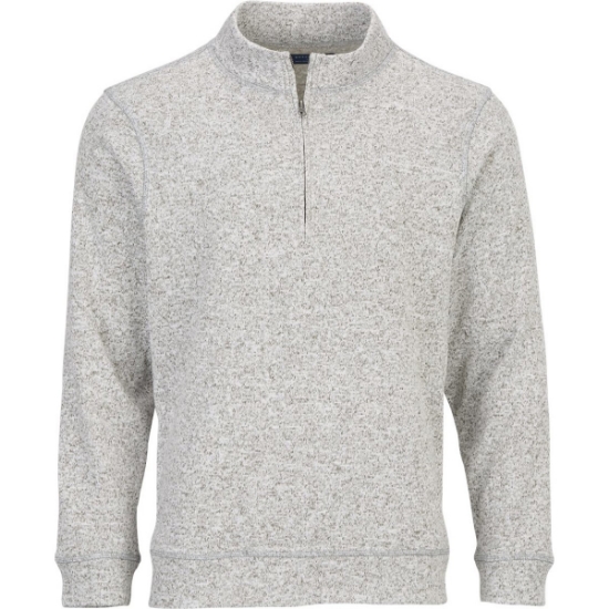 Custom Mens Alpine Quarter-Zip Pullover Oxford Heather