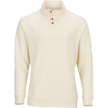 Custom Mens French Terry Button Pullover Natural