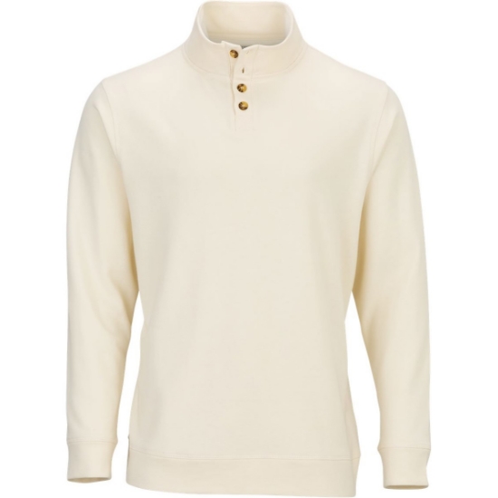 Custom Mens French Terry Button Pullover Natural