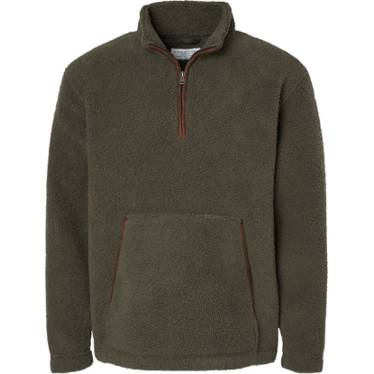 Custom Mens Everest Fleece Quarter-Zip Pullover Olive