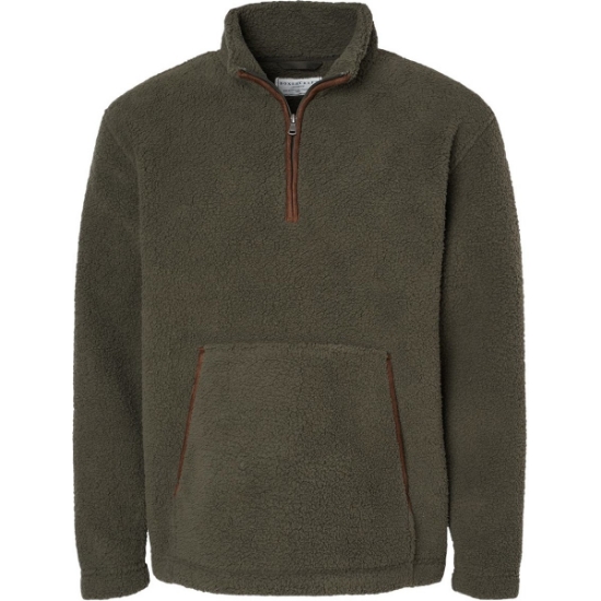 Custom Mens Everest Fleece Quarter-Zip Pullover Olive