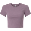 Custom Womens Baby Rib Cropped Tee Smokey Violet