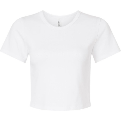 Custom Womens Baby Rib Cropped Tee White