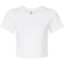 Custom Womens Baby Rib Cropped Tee White