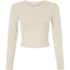 Custom Womens Baby Rib Long Sleeve Cropped Tee Bone