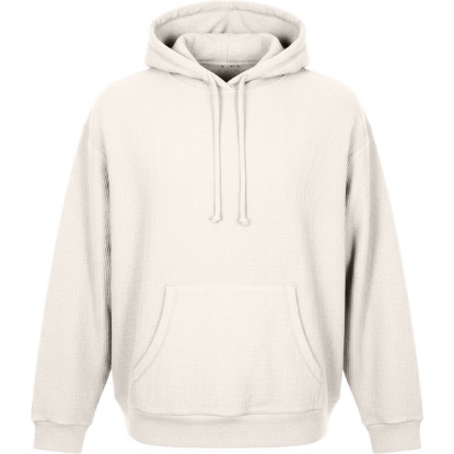Custom Unisex Corded Pullover Hooded Sweatshirt Natural