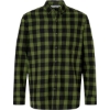 Custom Mens Flannel Button Down Shirt Army/ Black Buffalo