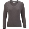 Custom Womens Cuddle V-Neck Pullover Meditation Grey