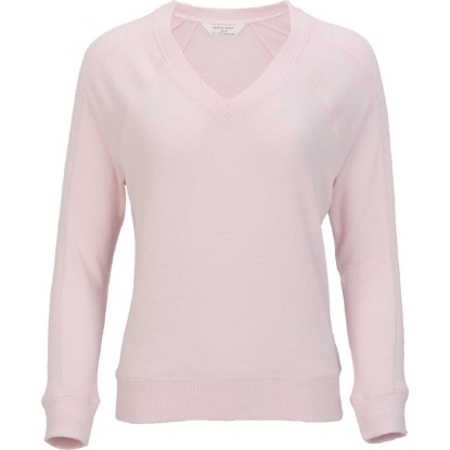 Custom Womens Cuddle V-Neck Pullover Pink Serenity