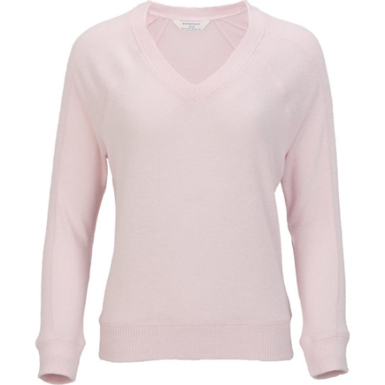 Custom Womens Cuddle V-Neck Pullover Pink Serenity