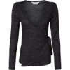 Custom Womens Cuddle Wrap Top Black Heather