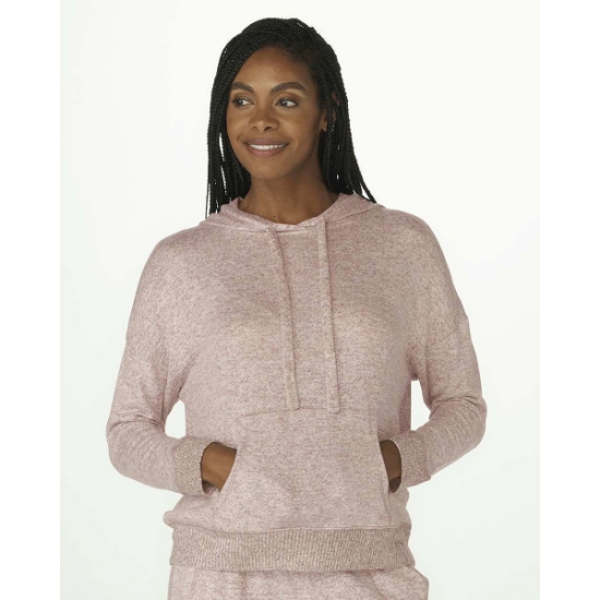 Custom Womens Cuddle Fleece Hooded Sweatshirt Espresso Heather