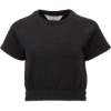 Custom Womens French Terry Short Sleeve Cropped Crewneck Sweatshirt Charcoal Heather