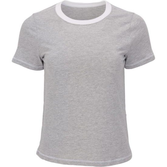 Custom Womens Contrast Stitch Baby Tee Oxford Heather