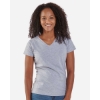 Custom Womens V-Neck T-Shirt Oxford Heather