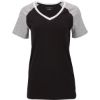 Custom Womens Colorblocked V-Neck T-Shirt Black