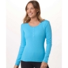 Custom Womens Harper Long Sleeve Henley Pacific Blue