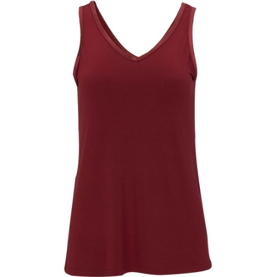 Custom Womens Bamboo V-Neck Tank Top Mantra Red