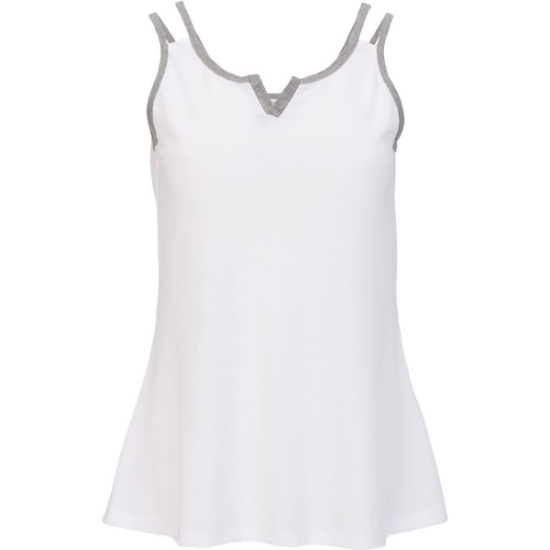 Custom Womens Split Shoulder Tank Top White/ Oxford Heather