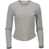 Custom Womens Waffle Knit Baby Long Sleeve T-Shirt Oxford Heather