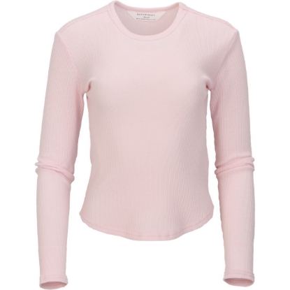 Custom Womens Waffle Knit Baby Long Sleeve T-Shirt Pink Serenity