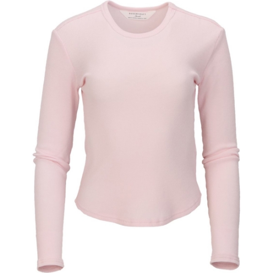 Custom Womens Waffle Knit Baby Long Sleeve T-Shirt Pink Serenity