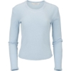 Custom Womens Waffle Knit Baby Long Sleeve T-Shirt Sky Blue