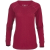 Custom Womens Solid Preppy Patch Long Sleeve T-Shirt Garnet