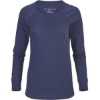 Custom Womens Solid Preppy Patch Long Sleeve T-Shirt Navy