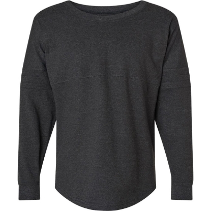 Custom Womens Pom Pom Long Sleeve Jersey T-Shirt Charcoal
