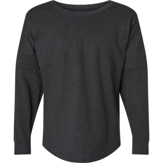 Custom Womens Pom Pom Long Sleeve Jersey T-Shirt Charcoal